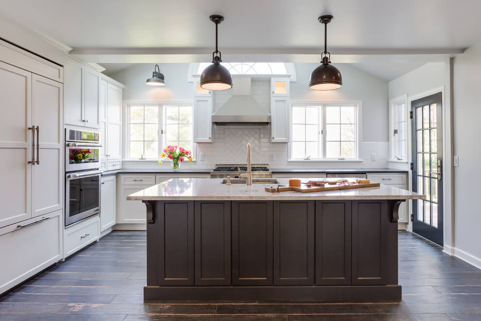 Photo of a white kitchen